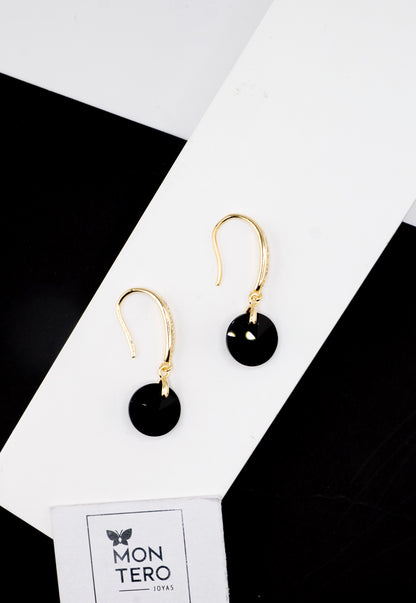 Aros Aurora Gold 24K Cristal Genuino Jet