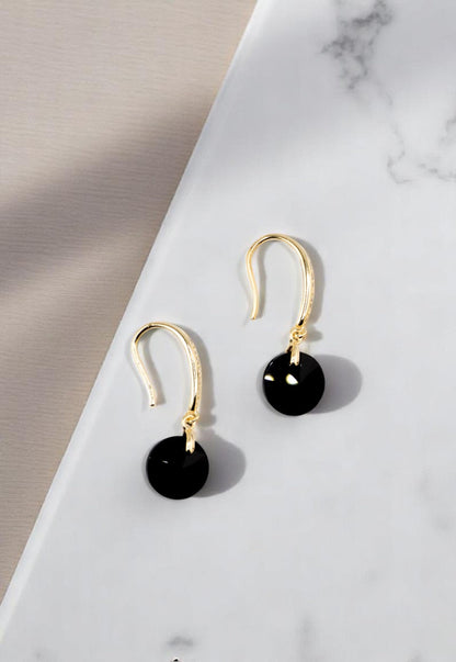 Aros Aurora Gold 24K Cristal Swarovski® Jet