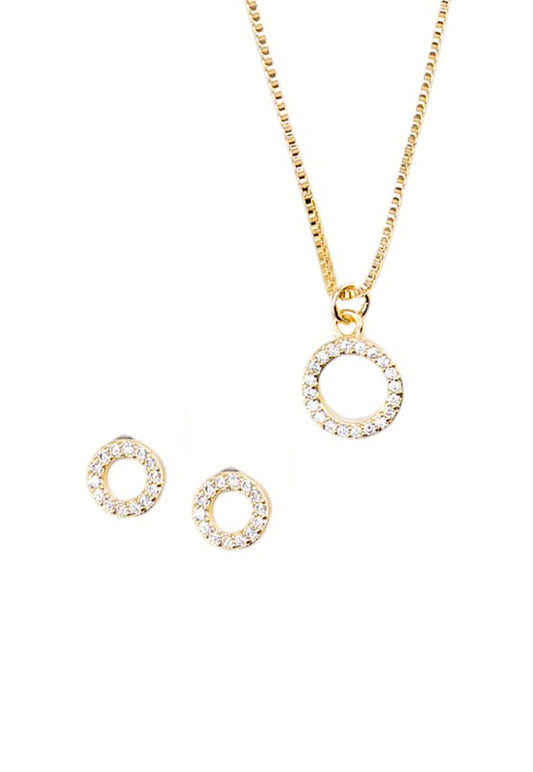 Conjunto Corona Gold 24k Microcircon