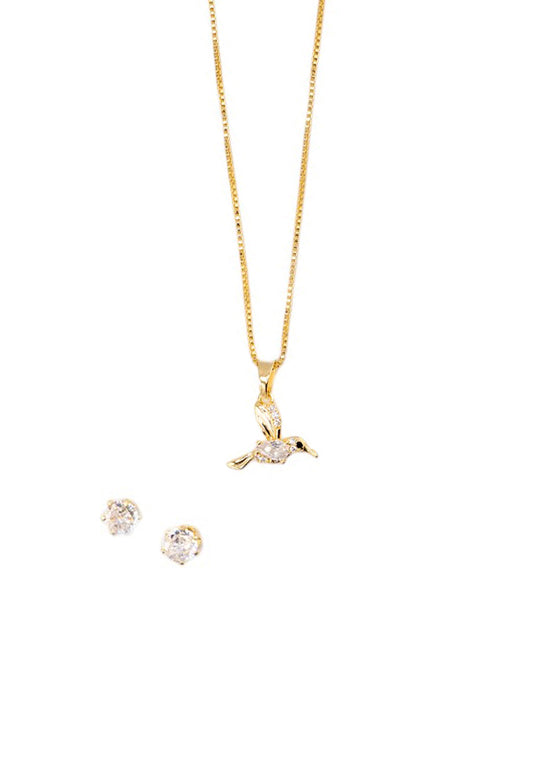 Conjunto Eternidad Gold Baño de Oro 24k Microcircon