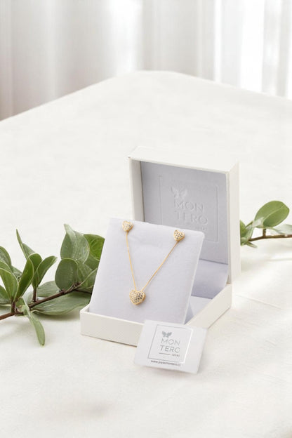 Conjunto Rita Gold Baño de Oro 24k y Microcircones