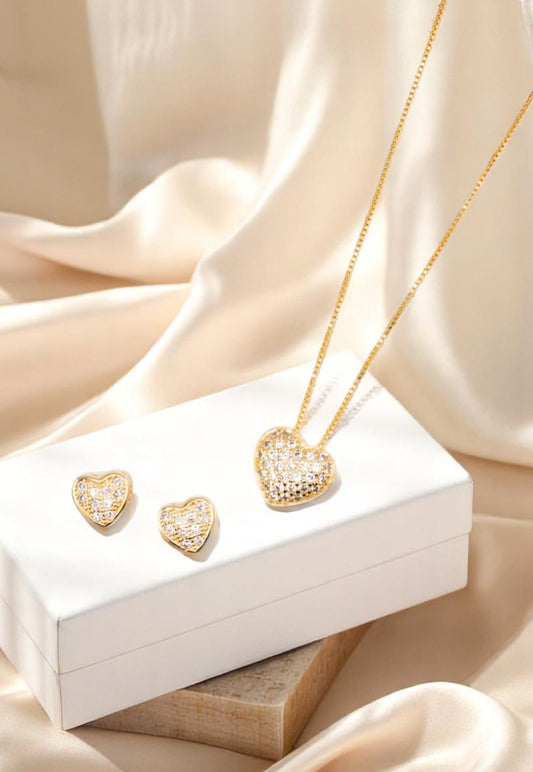 Conjunto Rita Gold Baño de Oro 24k y Microcircones