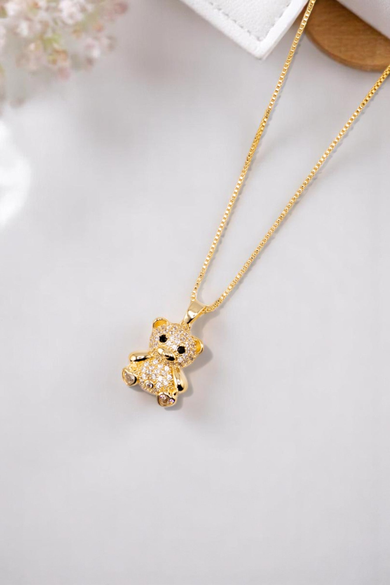 Collar Teddy Gold Baño de Oro 24k Microcircon