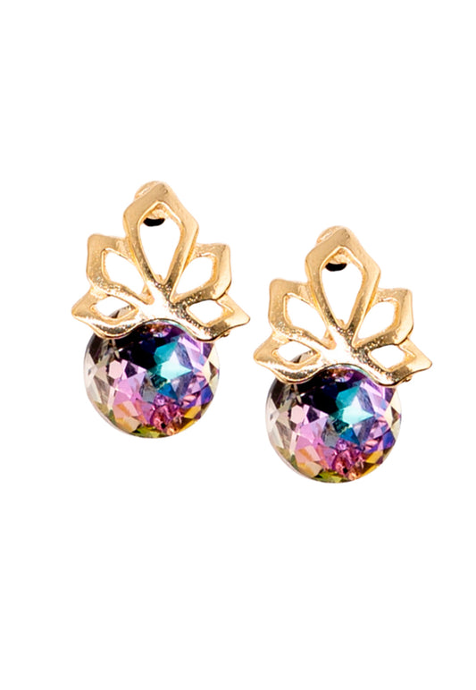 Aros Bali Gold 24K Cristal Swarovski® Vitral Light