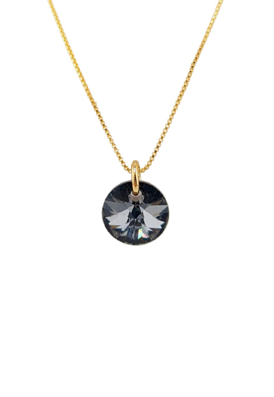 Collar Punto de Luz Gold 24K Creado con cristales de Swarovski® Silver Night