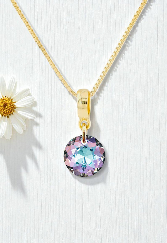 Collar Bali Gold 24k Cristal Genuino Vitral Light