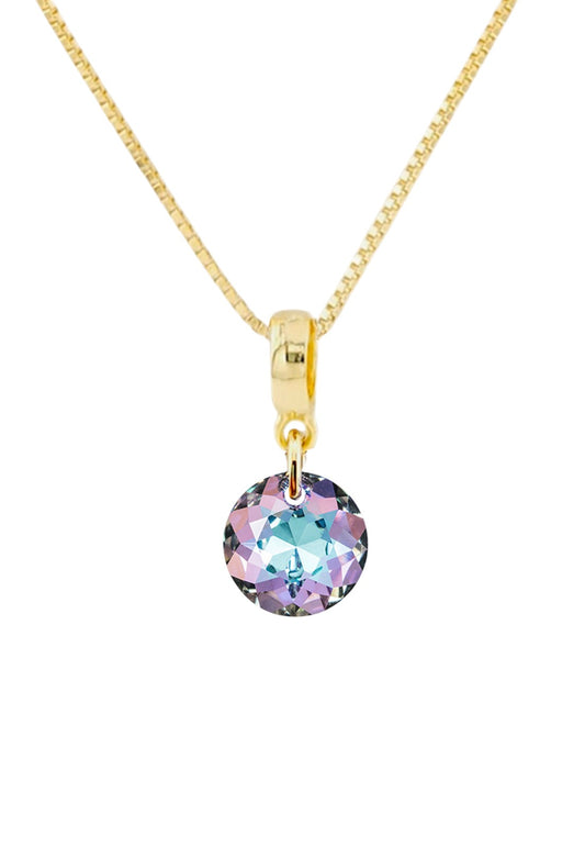 Collar Bali Gold 24k Cristal Genuino Vitral Light