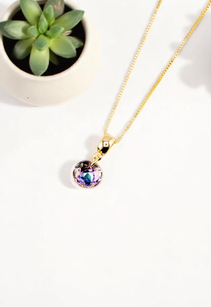 Collar Bali Gold 24k Cristal Genuino Vitral Light