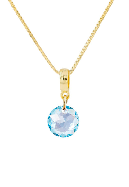 Collar Bali Gold 24k Cristal Genuino Aquamarine