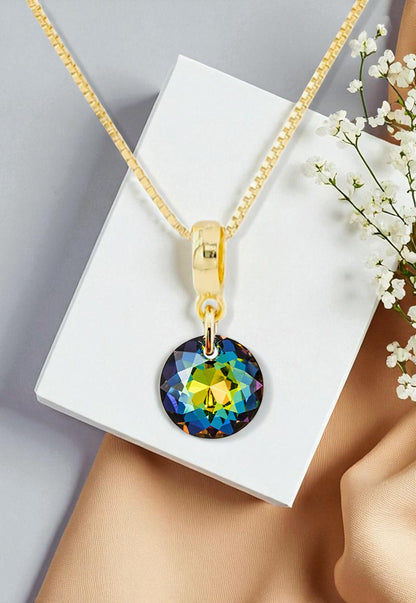 Collar Bali Gold 24k Cristal Genuino Vitral Medium