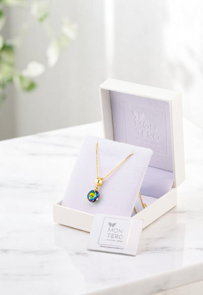 Collar Bali Gold 24k Cristal Genuino Vitral Medium