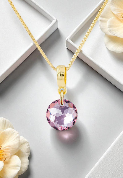 Collar Bali Gold 24k Cristal Genuino Light Rose