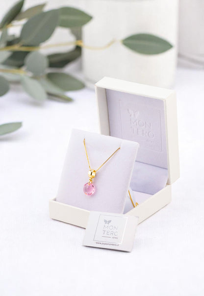 Collar Bali Gold 24k Cristal Genuino Light Rose