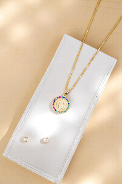 Conjunto San Benito Colores Gold Baño de Oro 24k Microcircones