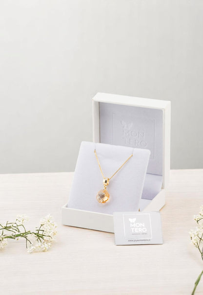 Colgante Lucia Gold 24K Cristal Genuino Golden Shadow