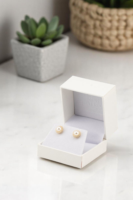 Aros Ava Gold 24k y Perlas Genuinas