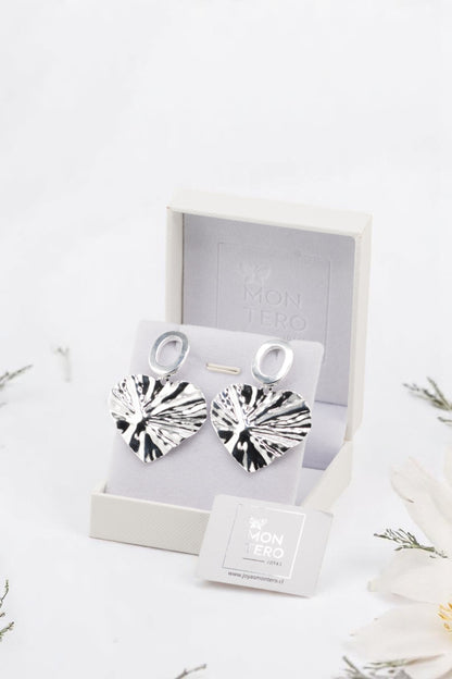 Aros Ella Silver Baño de Oro Blanco 24k