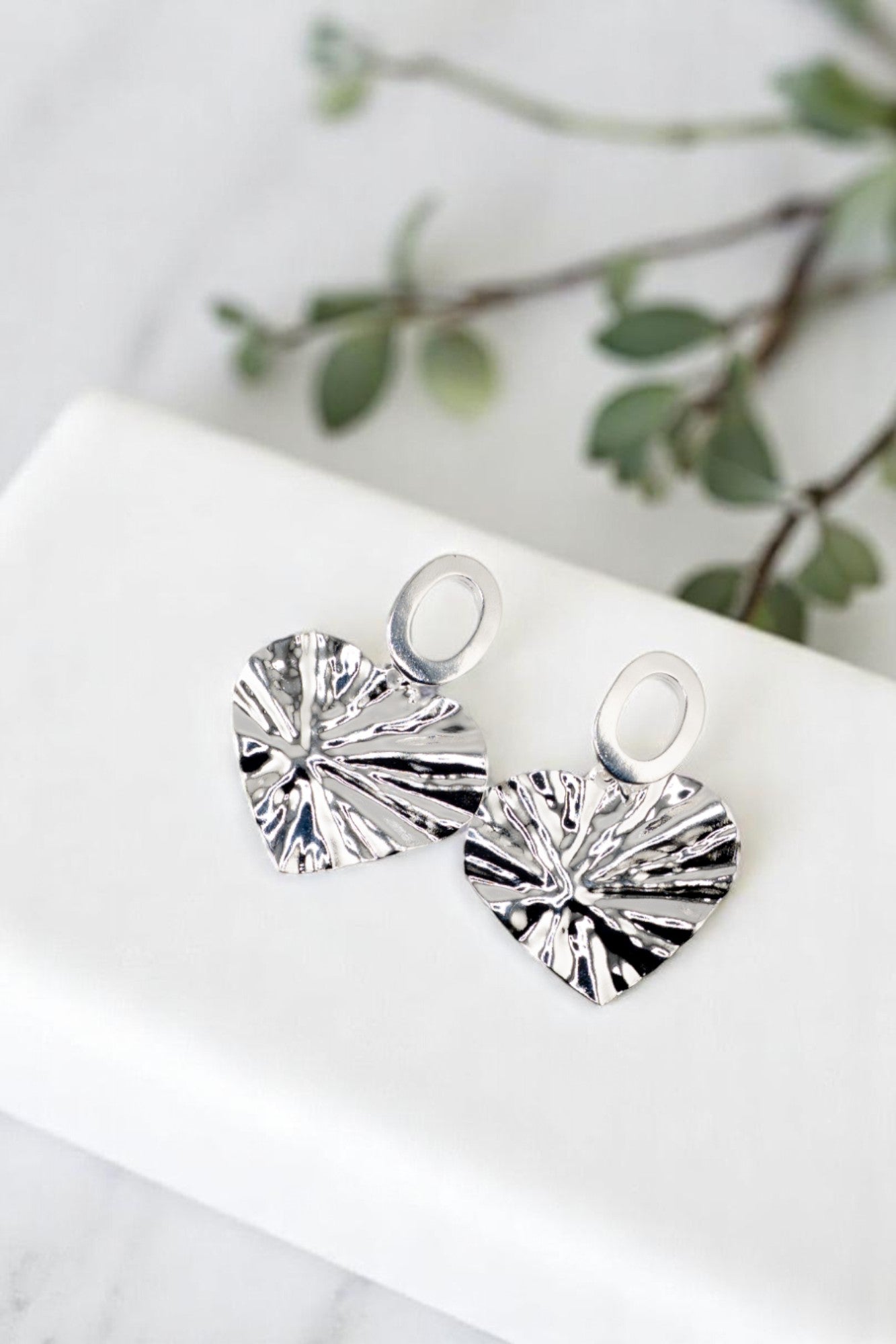 Aros Ella Silver Baño de Oro Blanco 24k