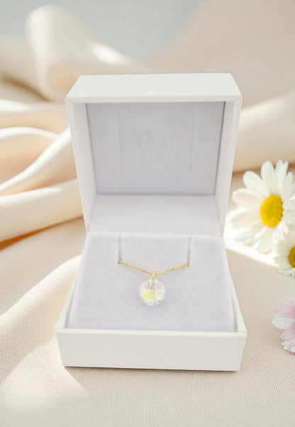 Collar Punto de Luz Gold 24k Cristal Genuino Aurora Boreal