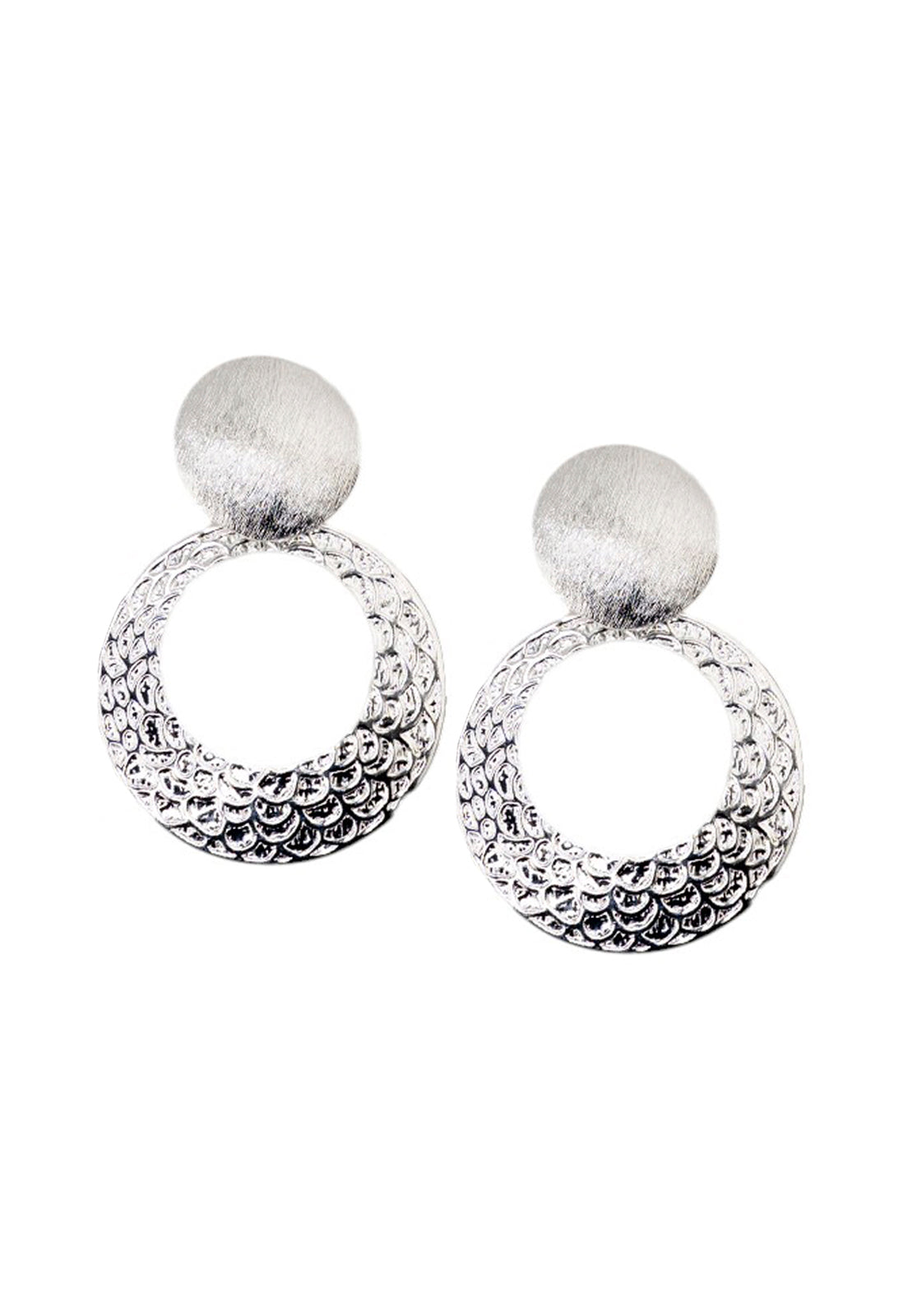 Aros Elena Silver Baño de Oro Blanco 24k