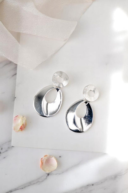 Aros Berna Baño Oro Blanco 24K