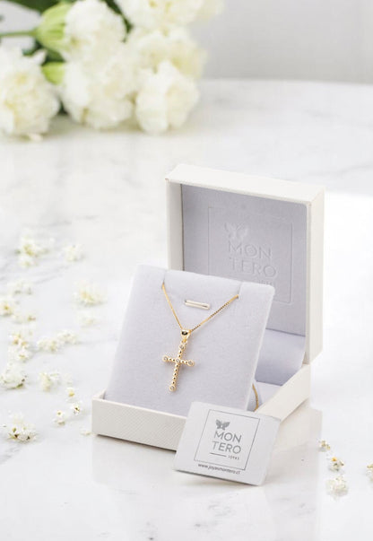 Collar Aura Gold Baño de Oro 24k Microcircon Blanco