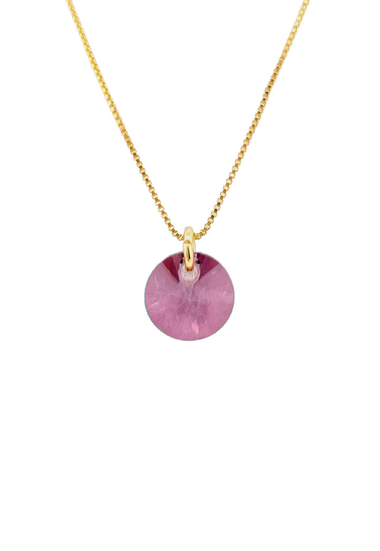 Collar Punto de Luz Gold 24k Creado con cristales de Swarovski® Antique Pink