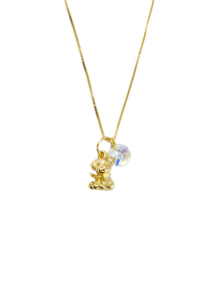 Collar Nico Gold 24k Cristal Genuino Aurora Boreal