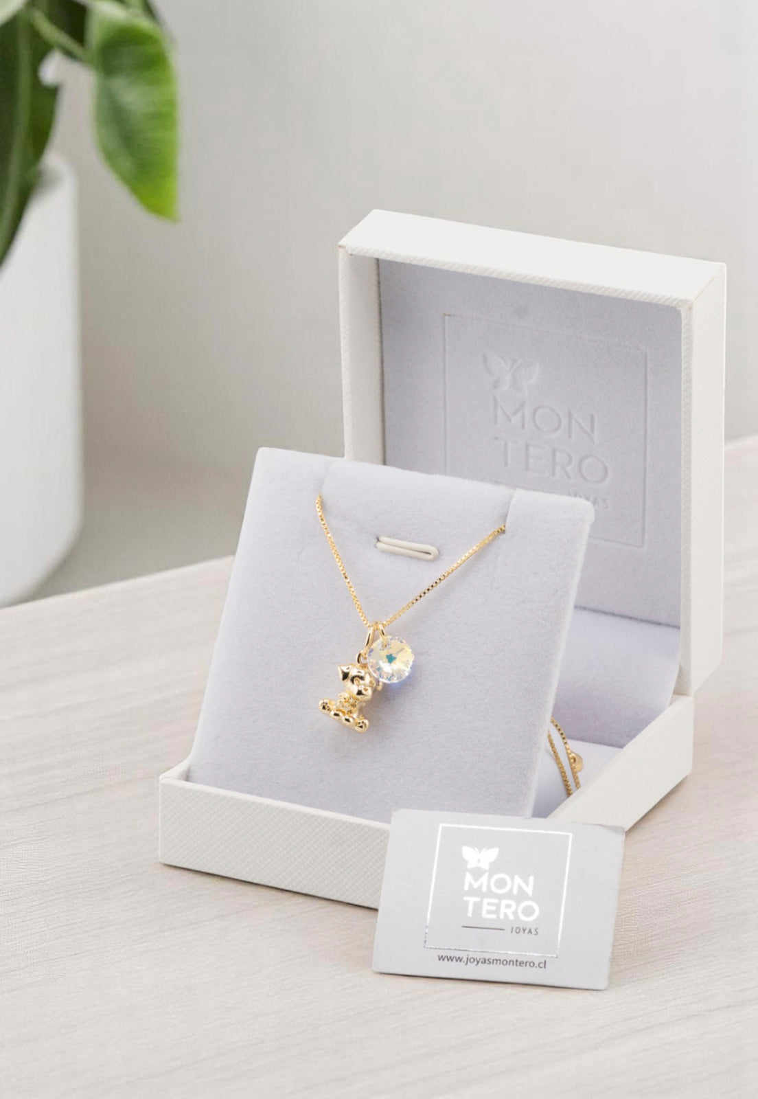 Collar Nico Gold 24k Cristal Genuino Aurora Boreal