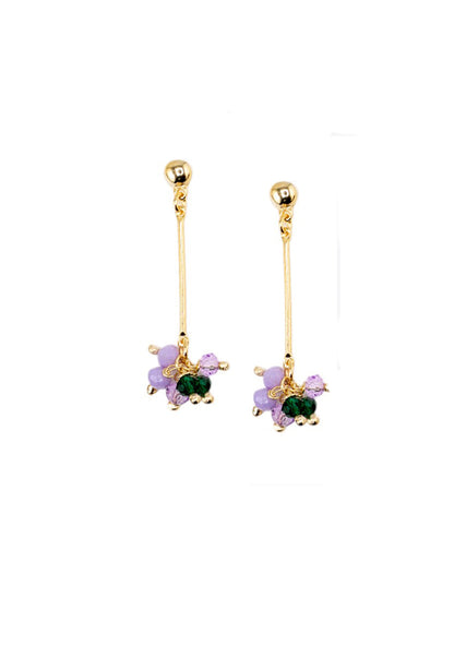 Aros Tessa Lila Gold 24K Piedras Naturales