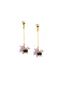 Aros Tessa Lila Gold 24K Piedras Naturales