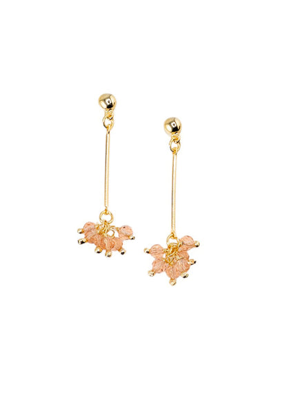 Aros Tessa Peach Gold 24K Piedras Naturales