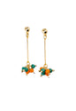Aros Tessa Orange Gold 24K Piedras Naturales