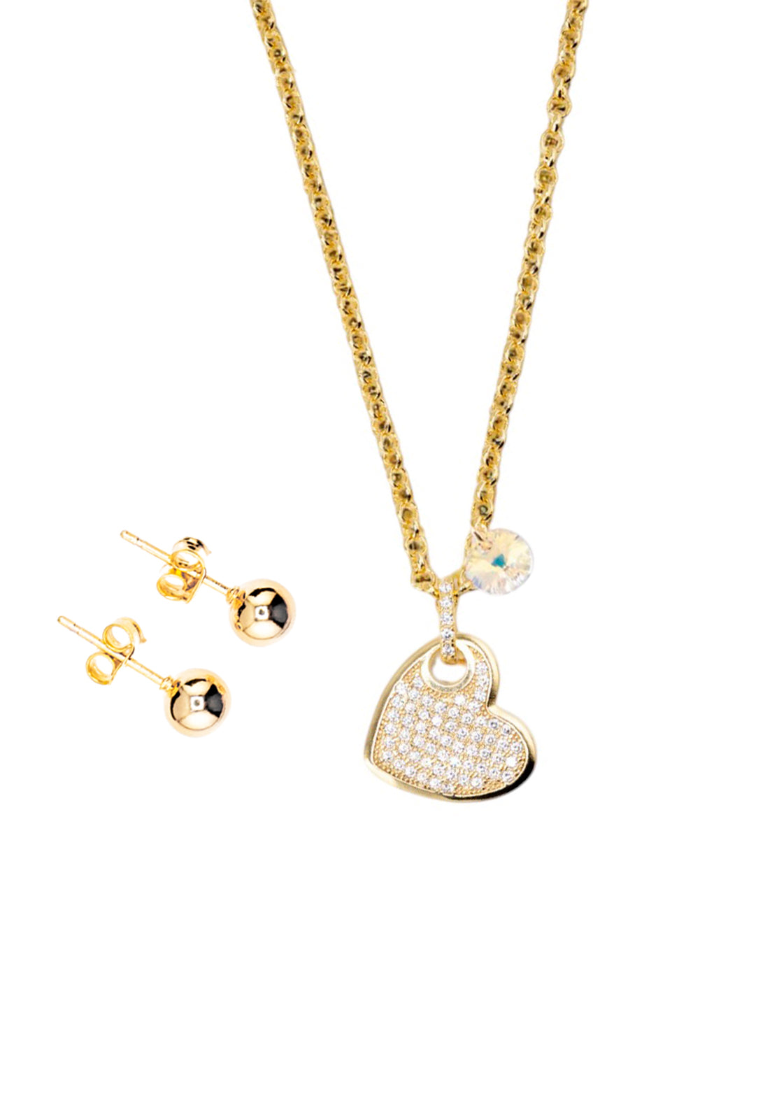 Conjunto Alicia Gold 24K Cristal Swarovski® Aurora Boreal