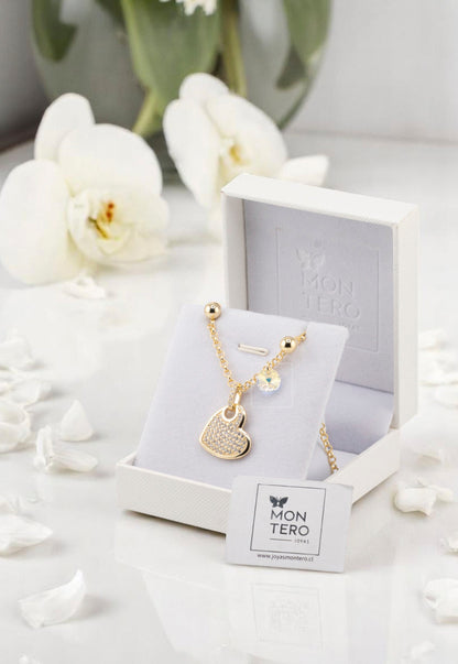 Conjunto Alicia Gold 24K Cristal Swarovski® Aurora Boreal