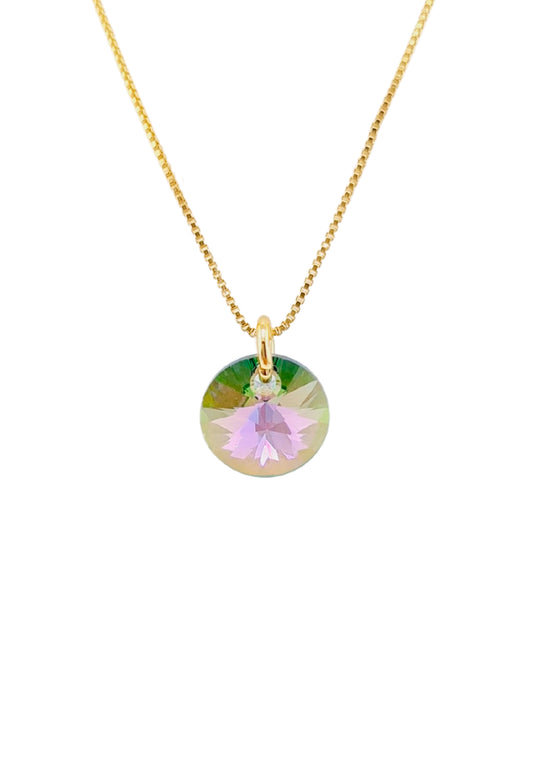 Collar Punto de Luz Gold 24k Cristal Genuino Paradise Shine