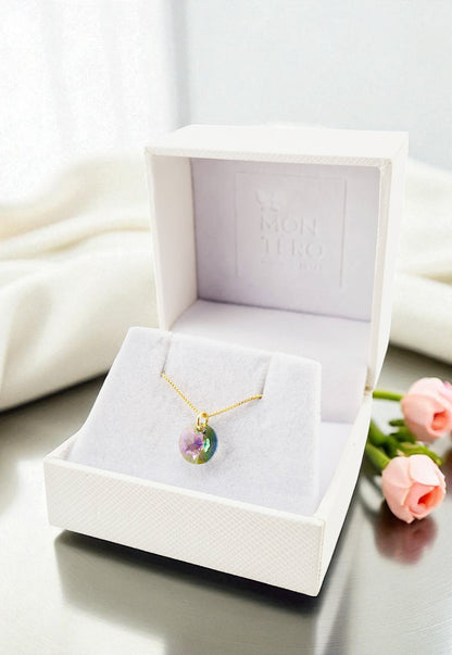 Collar Punto de Luz Gold 24k Cristal Genuino Paradise Shine