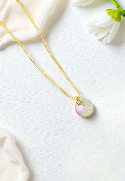 Collar Punto de Luz Gold 24k Cristal Genuino Paradise Shine