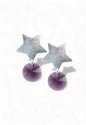 Aros Estelar Baño Oro Blanco Cristal Swarovski® Amethyst