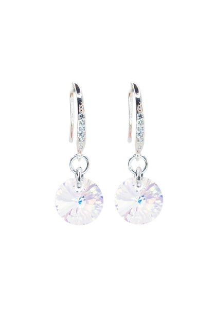 Aros Sofia Baño Oro Blanco Creado con Cristal Swarovski® Aurora Boreal