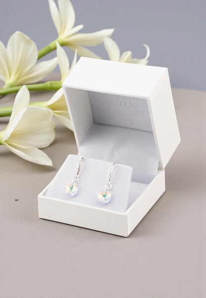 Aros Sofia Baño Oro Blanco Creado con Cristal Swarovski® Aurora Boreal