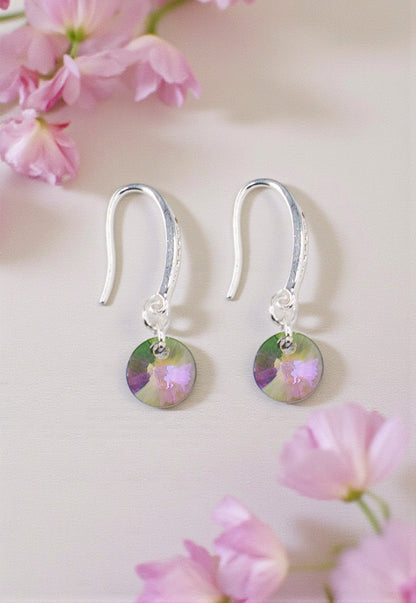 Aros Sofia Baño Oro Blanco Creado con Cristal Swarovski® Paradise Shine