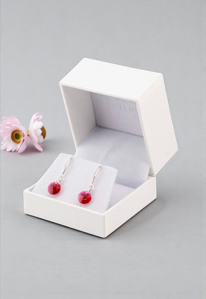 Aros Sofia Baño Oro Blanco Creado con Cristal Swarovski® Scarlet