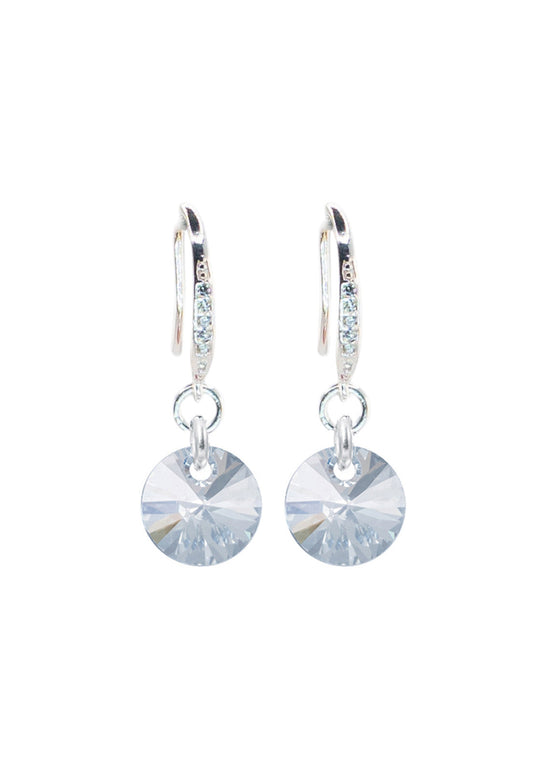 Aros Sofia Baño Oro Blanco Cristal Swarovski® Blue Shade