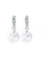 Aros Abril Baño Oro Blanco Cristal Swarovski® Aurora Boreal