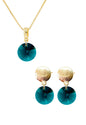 Conjunto Amelia Gold 24K Cristal Genuino Emerald