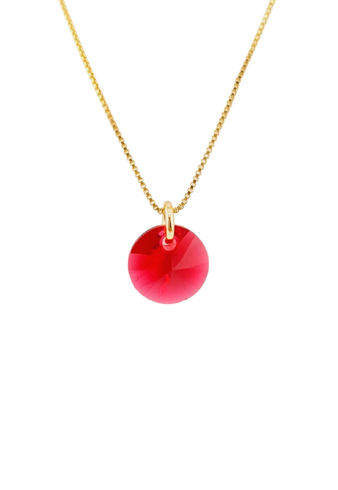 Collar Punto de Luz Gold 24k Cristal Genuino Scarlet