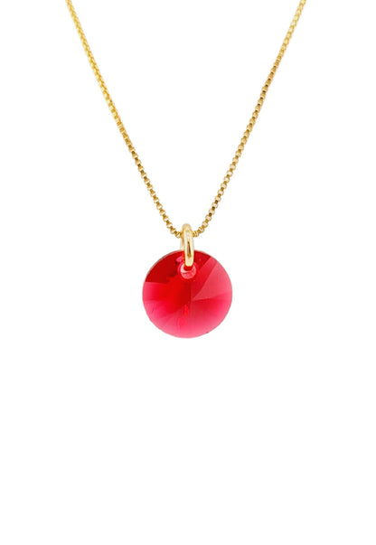 Collar Punto de Luz Gold 24k Cristal Genuino Scarlet