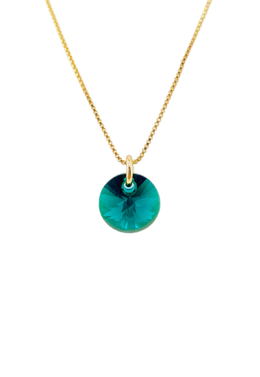 Collar Punto de Luz Gold 24k Creado con cristales de Swarovski® Emerald