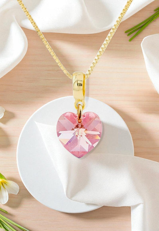 Collar Romance Gold 24K Cristal Genuino Light Rose